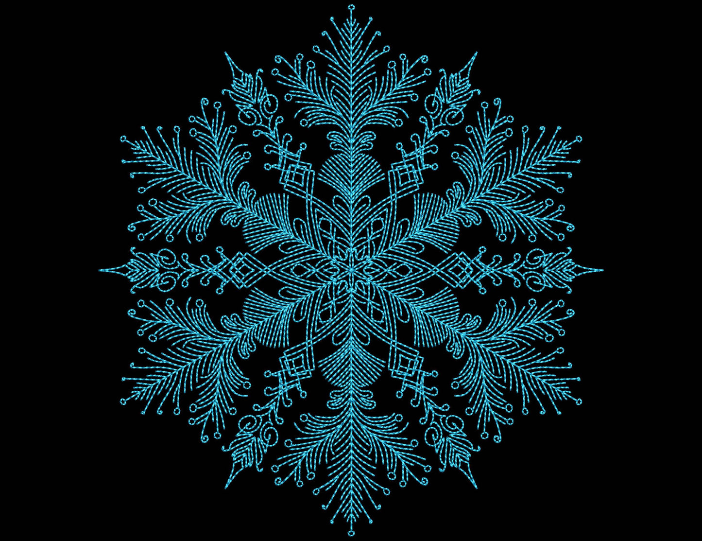 Snowflake Embroidery Design Bundle – 3 Sizes (L, M, S), Chrsitmas Embroidery Design PES, Snowflake Pattern, Holiday Machine Embroidery File