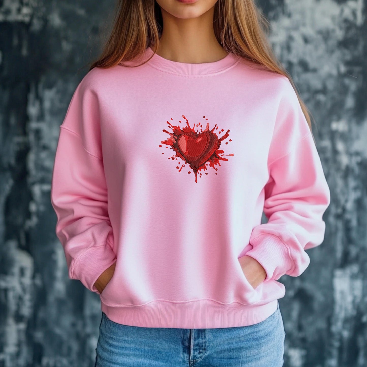 Valentine's Day Embroidery Design, Heart Embroidery File, Heart Pattern, Valentine's Day Splash Heart Embroidery Design, Instant Download