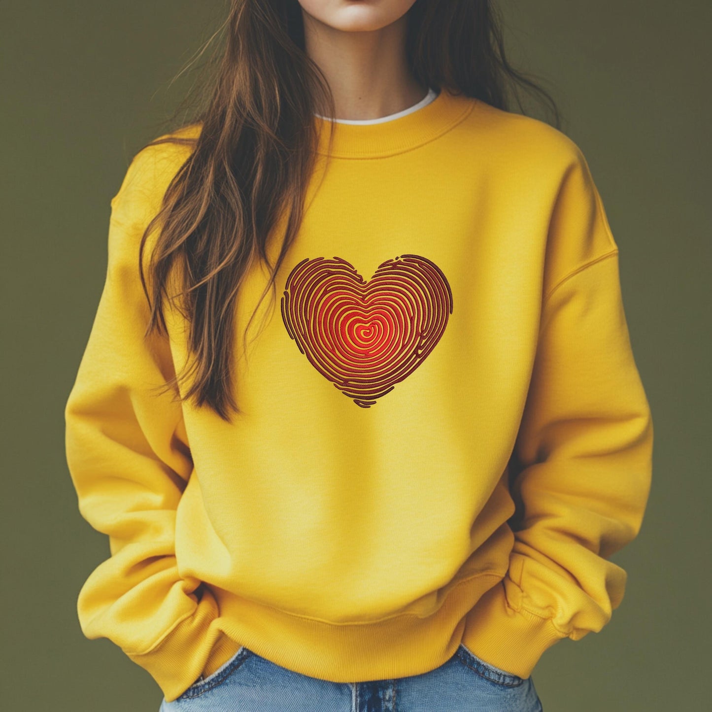 Heart Embroidery Design, Valentine's Day Embroidery File PES, Fingerprint Heart Machine Embroidery Design – Perfect for Valentine's Day!