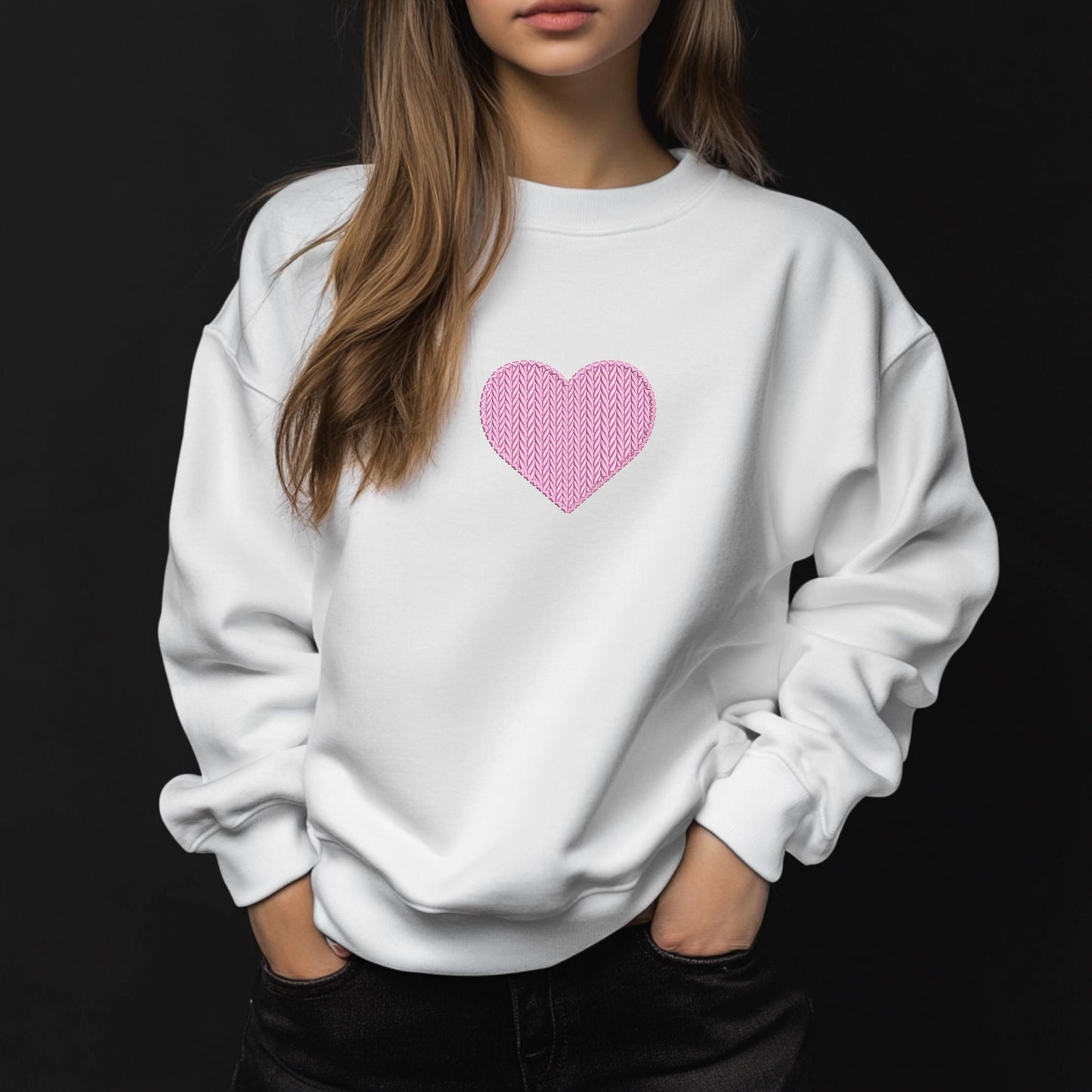 Heart Embroidery Design PES, Valentine's Day Embroidery Gift, Knitted Heart Machine Embroidery Design – Perfect for Valentine's Day Gifts!