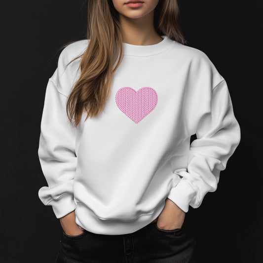 Heart Embroidery Design PES, Valentine's Day Embroidery Gift, Knitted Heart Machine Embroidery Design – Perfect for Valentine's Day Gifts!