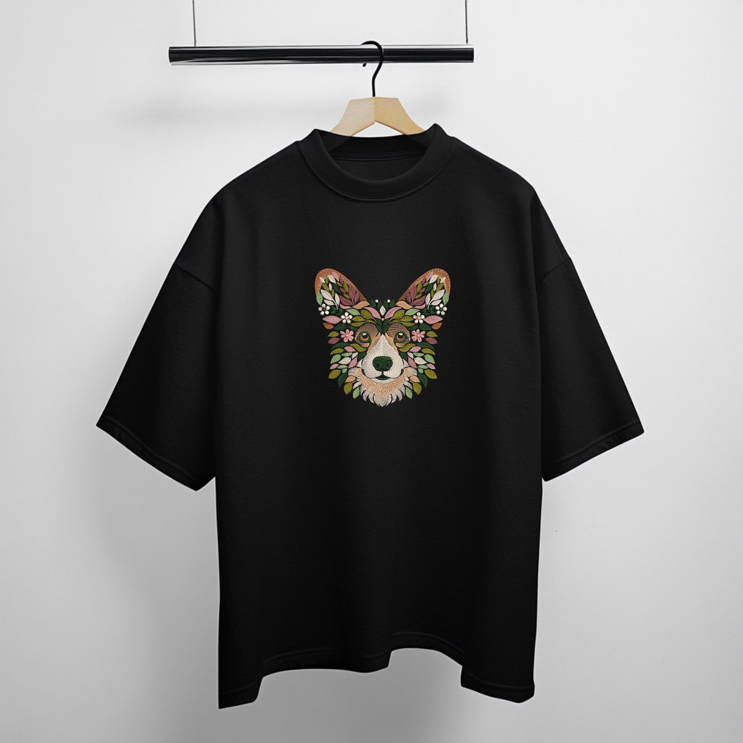 Corgi Embroidery Design, Floral Corgi Machine Embroidery Design PES, Corgi Pattern Design, Dog Embroidery, Pet Embroidery, Instant Download