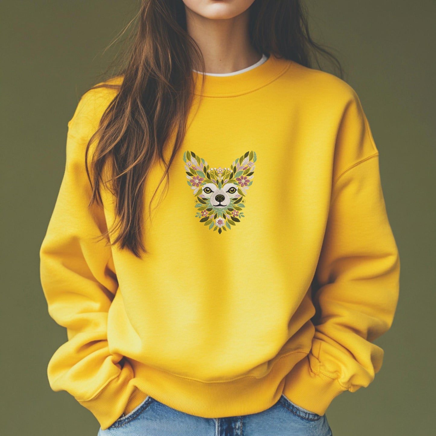 Chihuahua Embroidery Design, Floral Chihuahua Embroidery Design, Chihuahua Machine Embroidery PES, Dog Lover Gift, Dog Embroidery Pattern