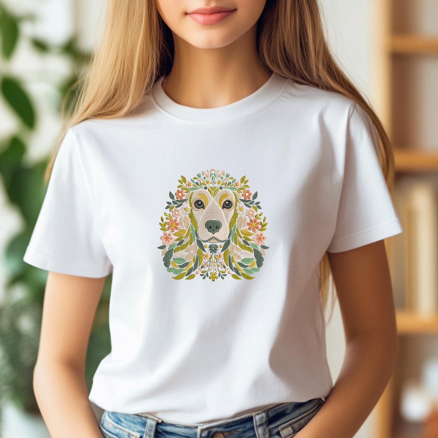Floral Cocker Spaniel Machine Embroidery Design, Dog Embroidery, Pets Embroidery, Cocker Spaniel Pattern PES, Perfect For Dog Lovers Gift