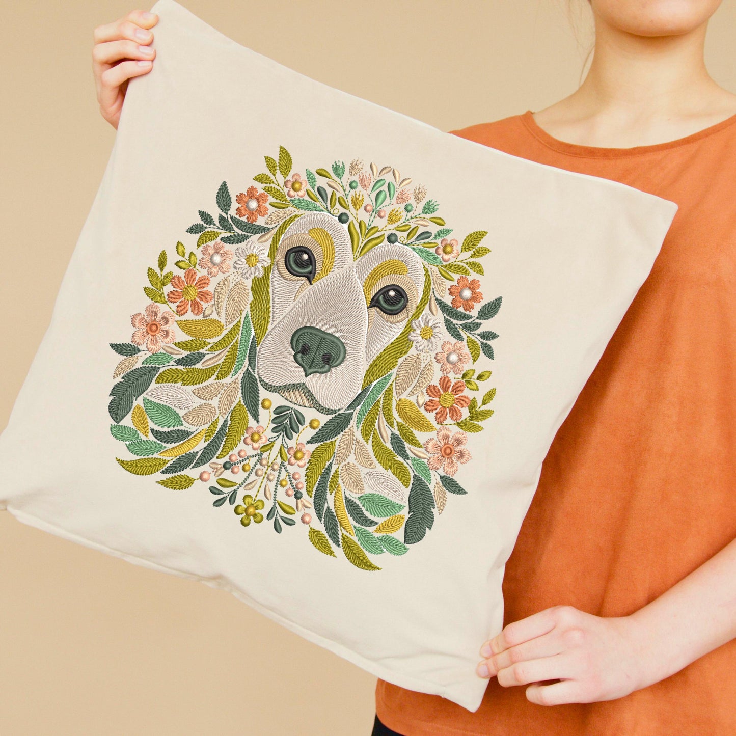 Floral Cocker Spaniel Machine Embroidery Design, Dog Embroidery, Pets Embroidery, Cocker Spaniel Pattern PES, Perfect For Dog Lovers Gift