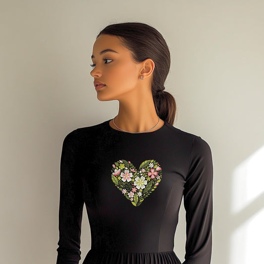 Floral Heart Embroidery Design PES, Valentine’s Day Machine Embroidery DST, Wedding Decor Pattern, Instant Download, Romantic Gift Idea PES