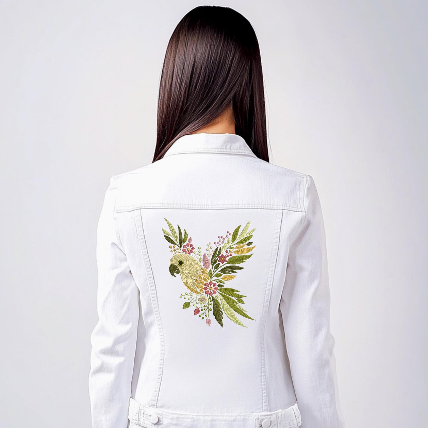 Floral Parrot Embroidery Design, Bird Embroidery Design, Parrot Pattern, Bird Pattern, Floral Bird Machine Embroidery Design, Boho Floral