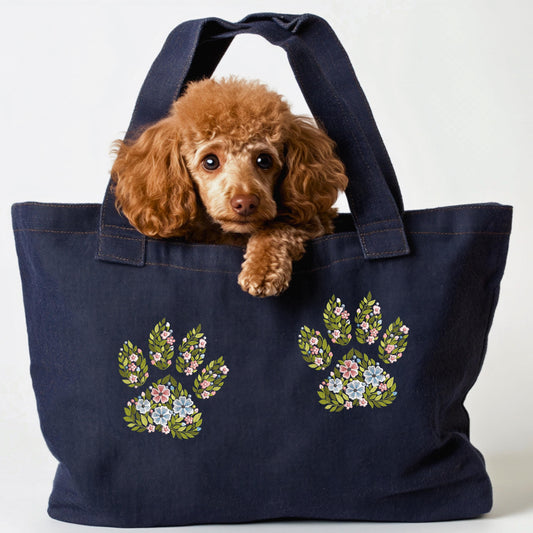 Floral Paw Print Machine Embroidery Design, Dog Paw Embroidery Design, Dog Footprint Embroidery Design, Paw Pattern, Instant Download