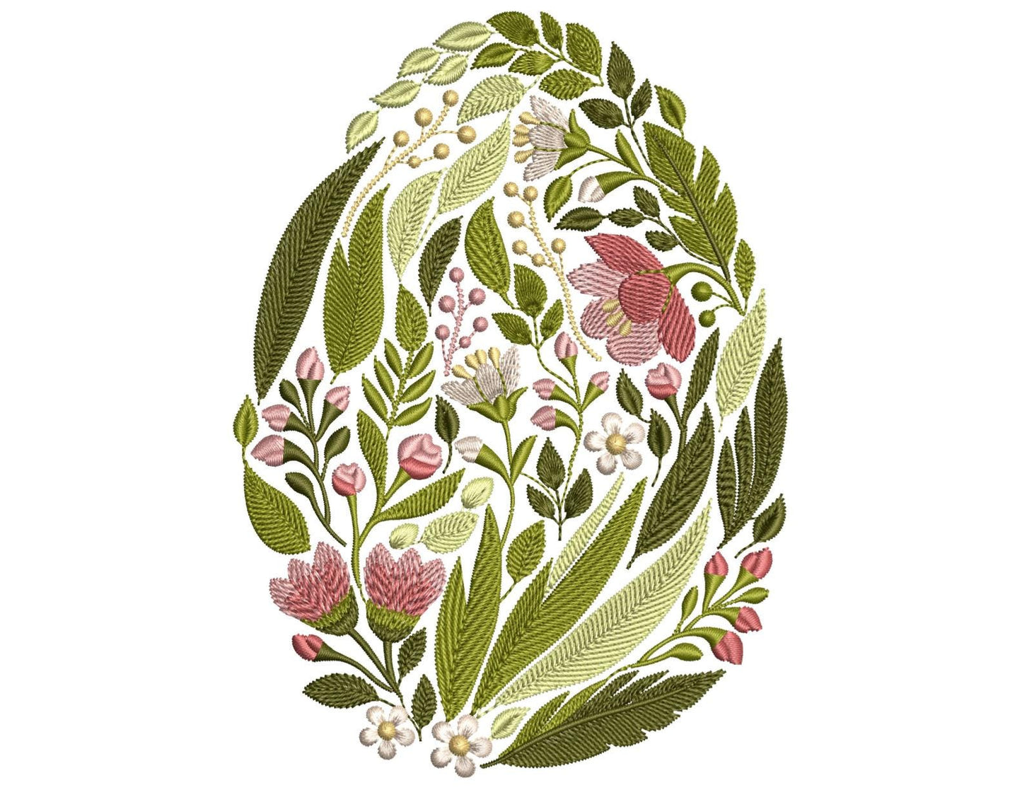 Floral Easter Egg Machine Embroidery Design, Floral Easter Egg Embroidery Design, Egg Pattern, Spring Embroidery, Easter Pattern, DIY Craft