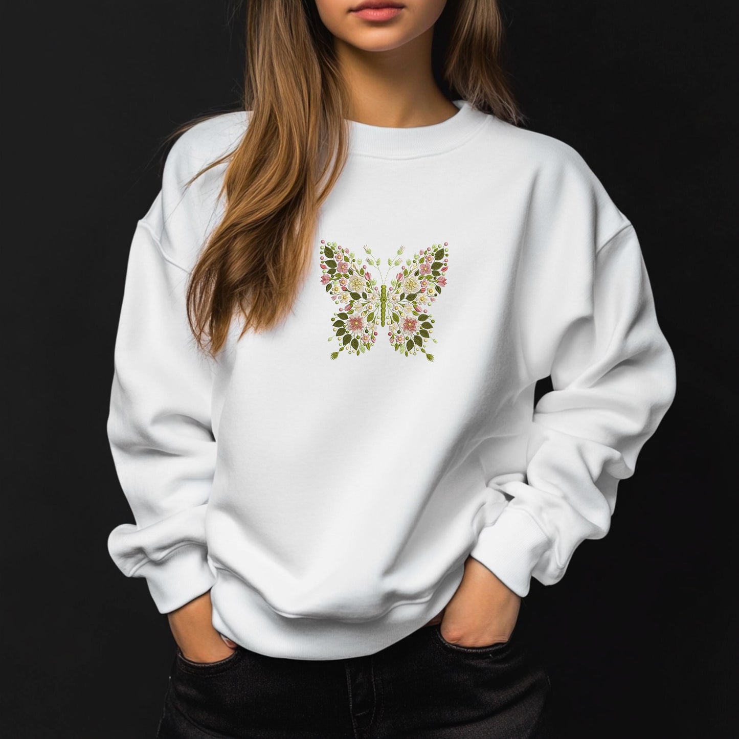 Floral Butterfly Machine Embroidery Design – Elegant Nature-Inspired Embroidery Pattern for DIY Projects & Gifts, Butterfly PES DST Download