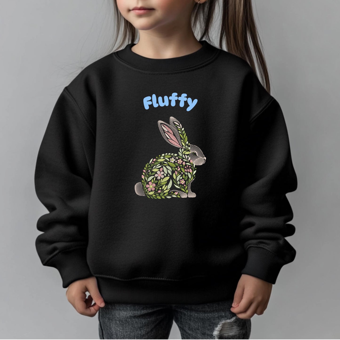 Spring Floral Bunny Embroidery Set – Digital Machine Embroidery Designs, Easter Bunny Floral Embroidery, Floral Rabbit Embrodery PES DST JEF