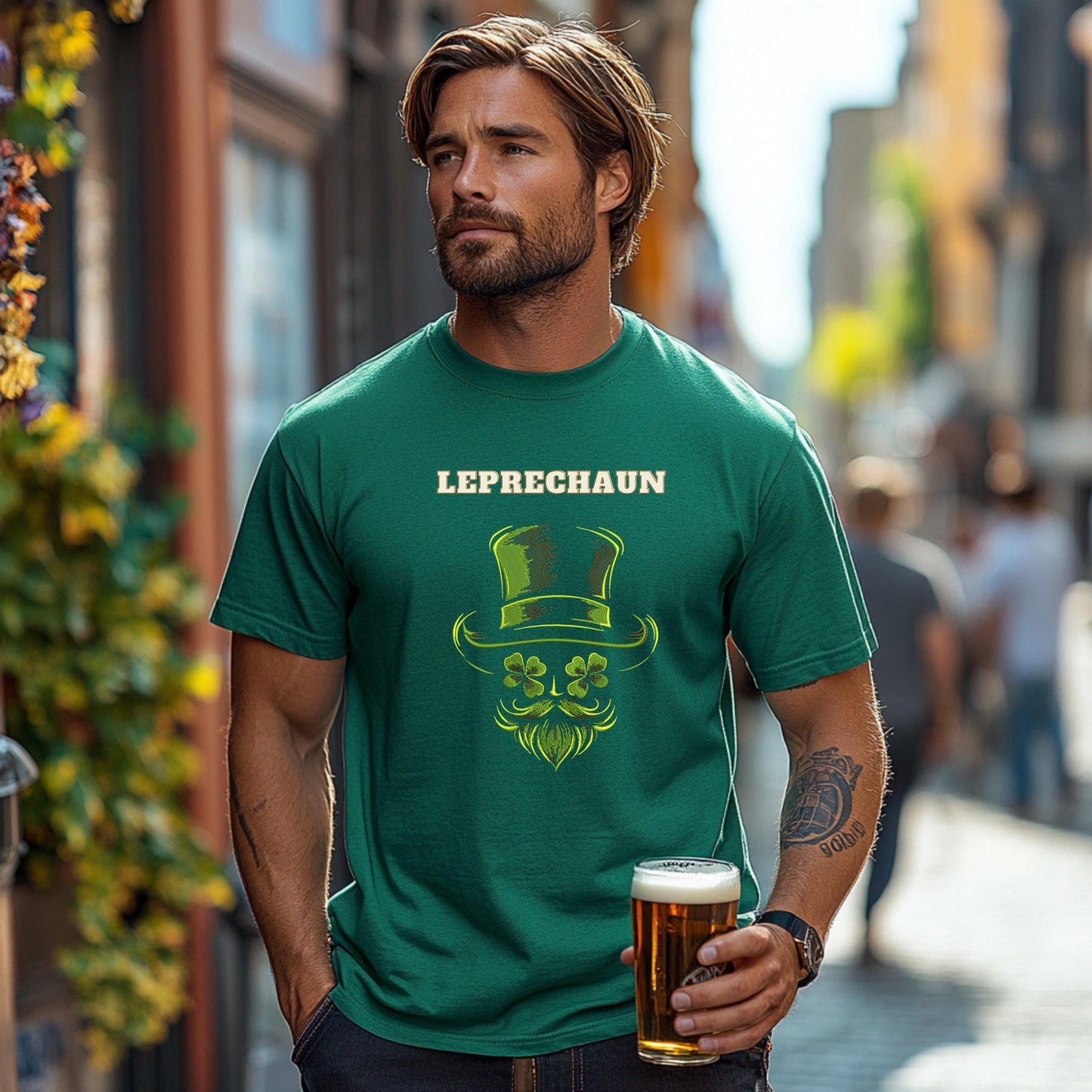 Lucky Leprechaun Beard Machine Embroidery Design – St. Patrick’s Day Hat & Shamrocks, Digital Download for Clothing Gifts, PES DST VP3 JEF