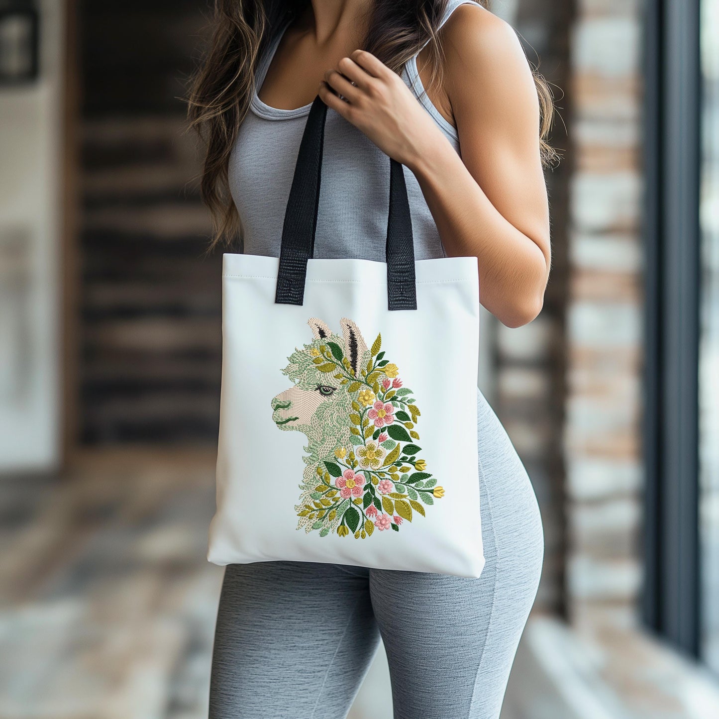 Floral Alpaca Machine Embroidery Design, Animal Emroidery, Alpaca Pattern, Boho Animal Embroidery, DIY Gift, Alpaca PES DST jef vp3 Download