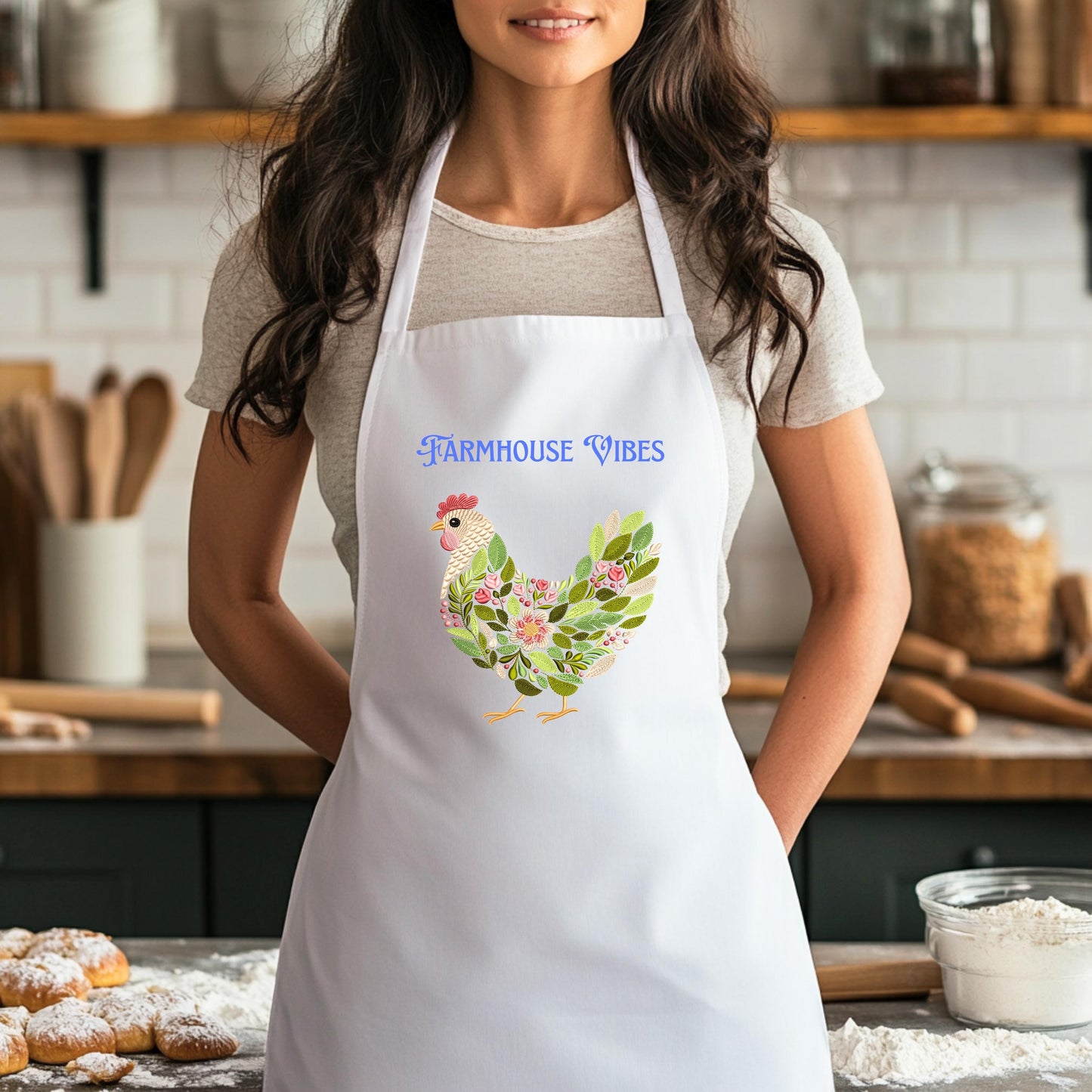 Floral Chicken Embroidery Design: Rustic Farmhouse Hen, Chiken Embroidery Pattern PES, Instant Download File For Embroidery Gifts
