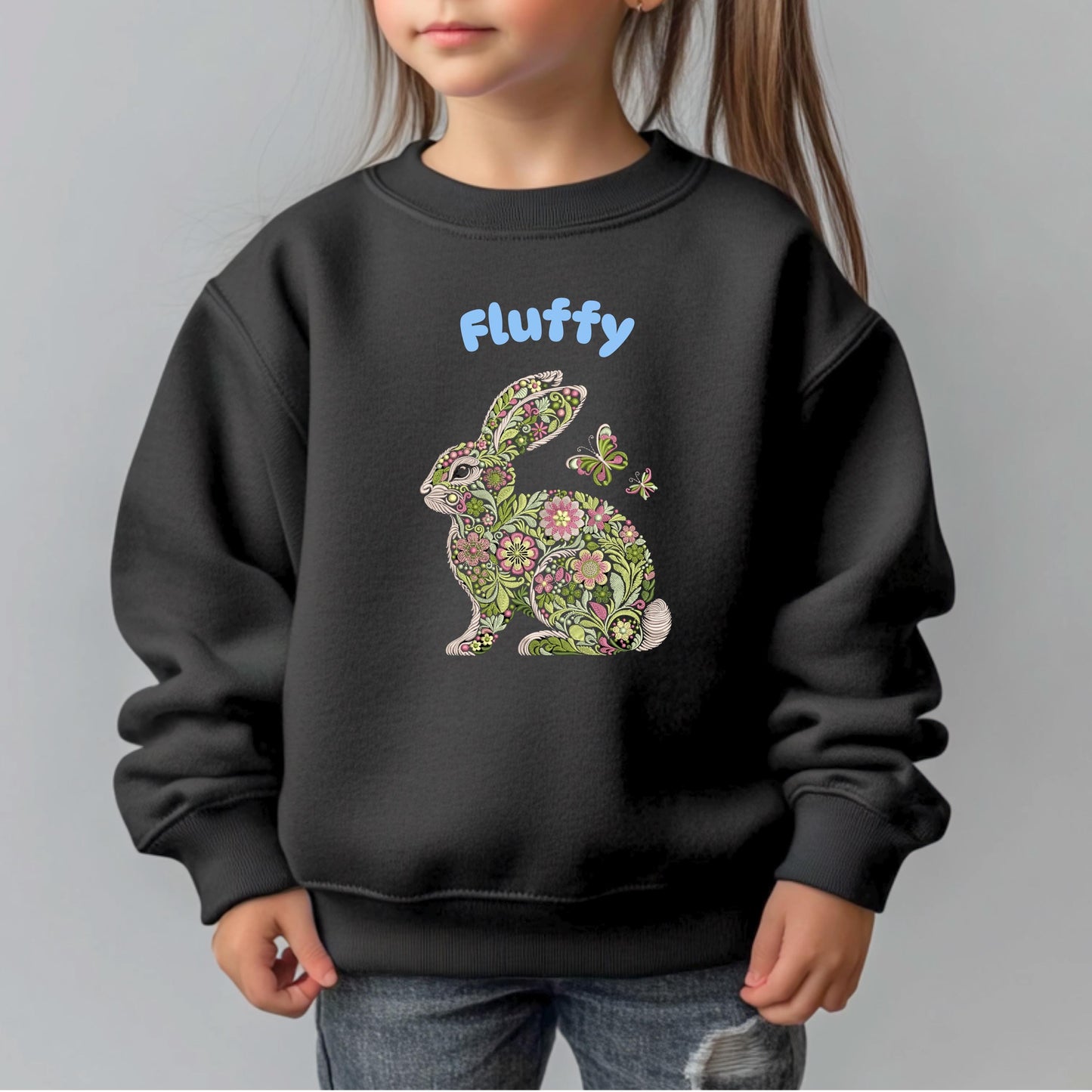 Floral Bunny Embroidery Design - Beautiful Spring Rabbit - Machine Embroidery Patterns - Embroidered Floral Bunny Art, Animal Embroidery PES