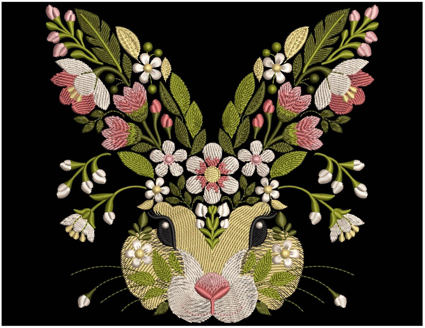 Floral Rabbit Hand Embroidery Design (PDF Pattern)