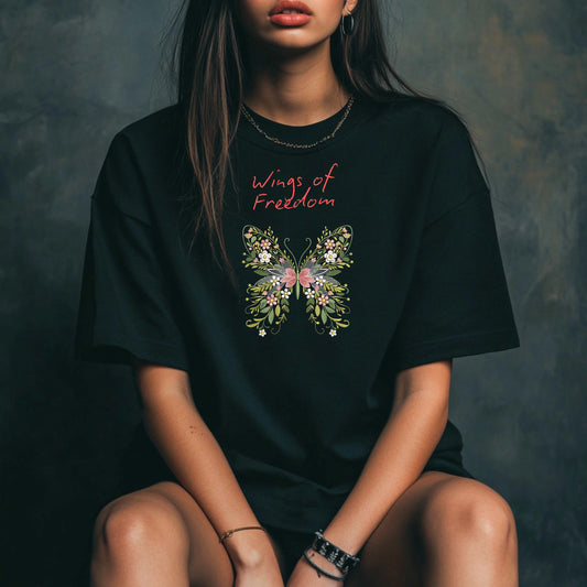 Floral Butterfly Machine Embroidery Design: Nature Garden Pattern, Butterfly Embroidery Pattern, Summer Embroidery, Instant Download PES DST