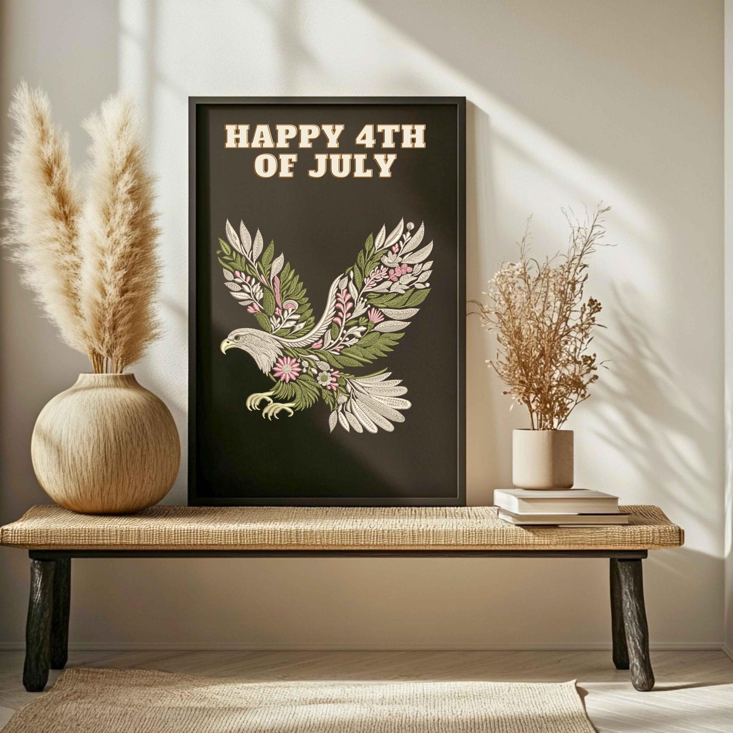 Floral Eagle Embroidery Design, Flight Bird Embroidery Design, Stunning Bird Machine Embroidery Pattern, Eagle Pattern, Eagle PES DST JEF