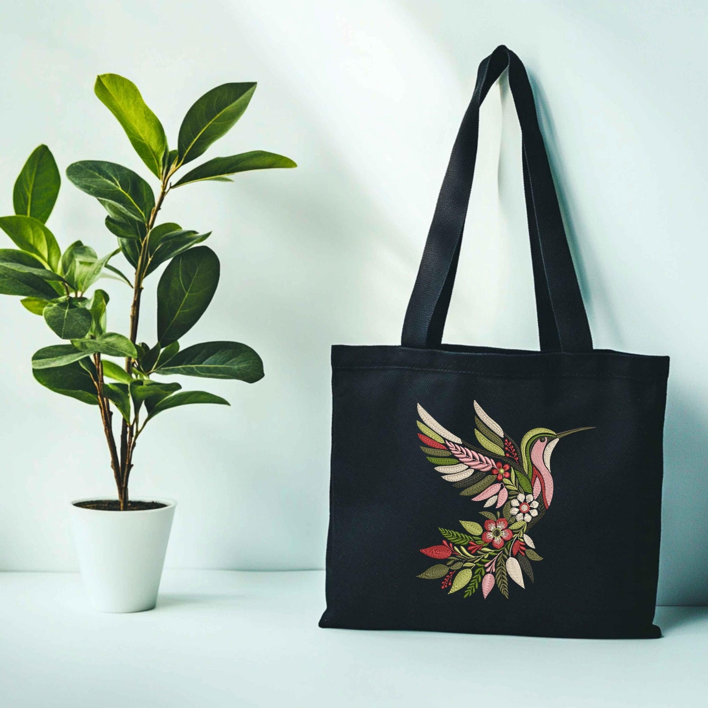 Floral Hummingbird Embroidery Design, Hummingbird Pattern, Floral Bird Embroidery for Jackets, Pillows & More, Instant Download PES DST JEF