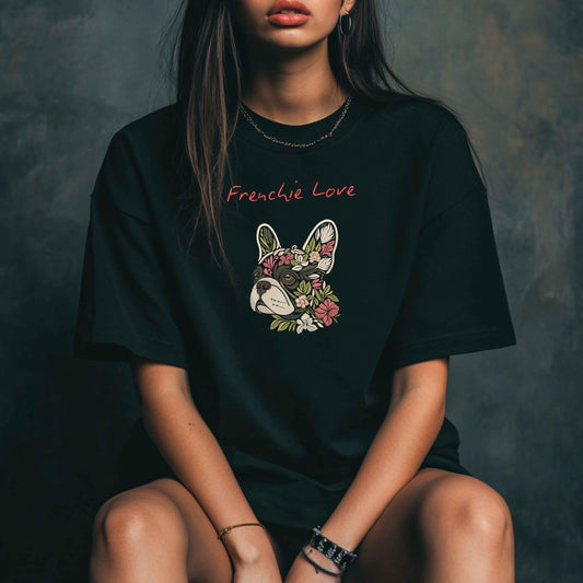 Floral French Bulldog Embroidery Design – Cute Pet Machine Embroidery, Instant Download Digital File, Dog Embroidery, French Bulldog Pattern