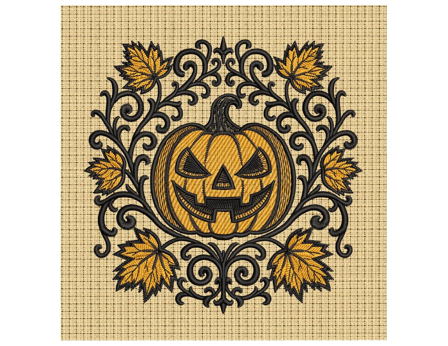 Spooky Jack-o'-Lantern Pumpkin Embroidery Design, Halloween Ghost Pumpkin, Perfect for Fall Projects, Pumpkin PES, Autumn Embroidery File