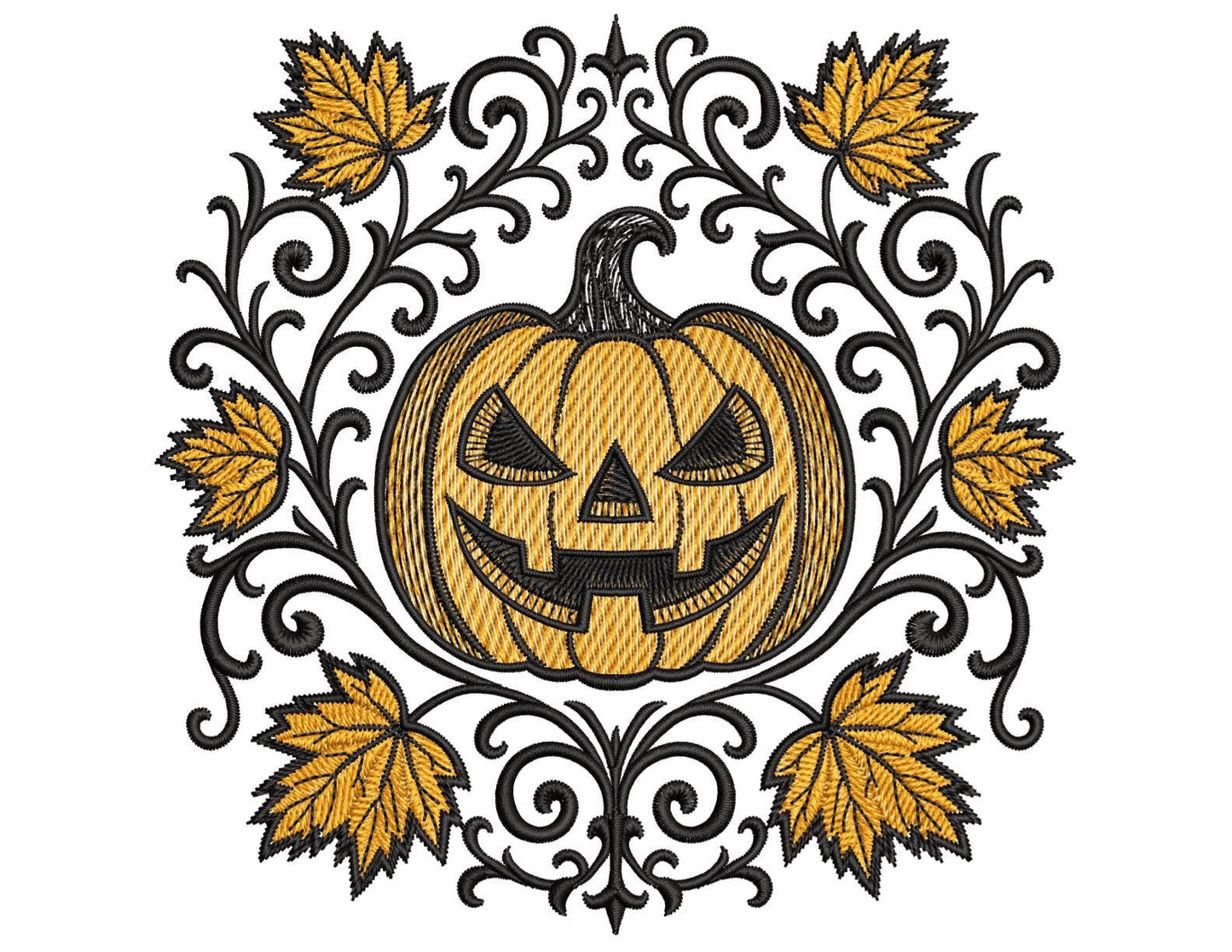 Spooky Jack-o'-Lantern Pumpkin Embroidery Design, Halloween Ghost Pumpkin, Perfect for Fall Projects, Pumpkin PES, Autumn Embroidery File