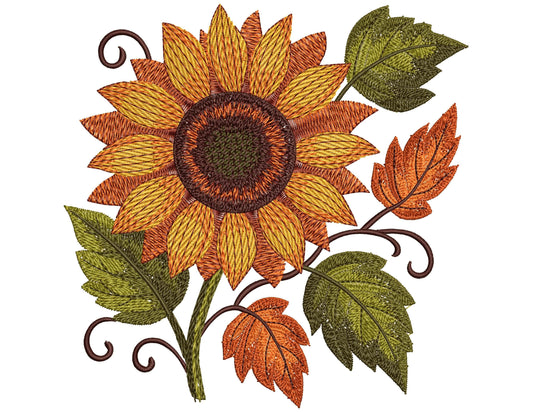 Sunflower Embroidery Machine Design - Perfect for Fall Projects, Home Decor, or Gifts, Cozy Sunflower Pattern PES for  Seasonal DIY Projects