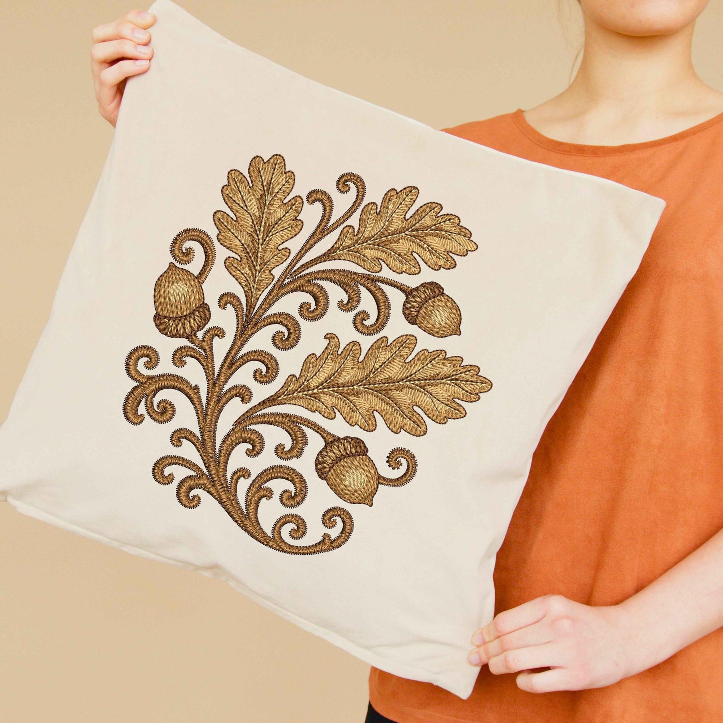 Oak Branch Embroidery Design – Autumn Oak Leaves & Acorns, Fall Machine Embroidery for Seasonal Projects, Instant Download, Oak Pattern PES