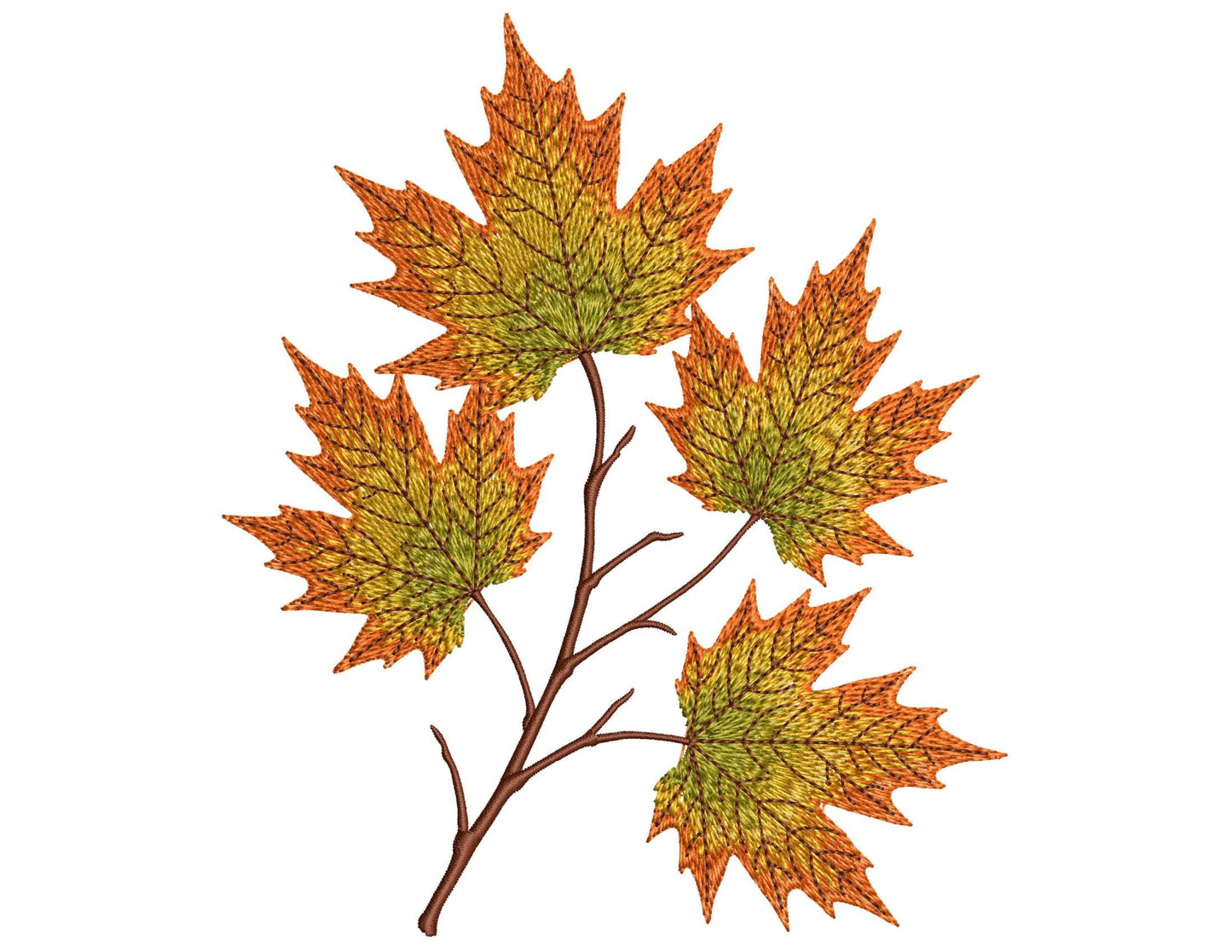 Fall Maple Leaf Embroidery Design – Autumn Branch Stitch Pattern PES, Machine Embroidery File for Clothing, Home Decor & Crafts, 4x4 Hoop