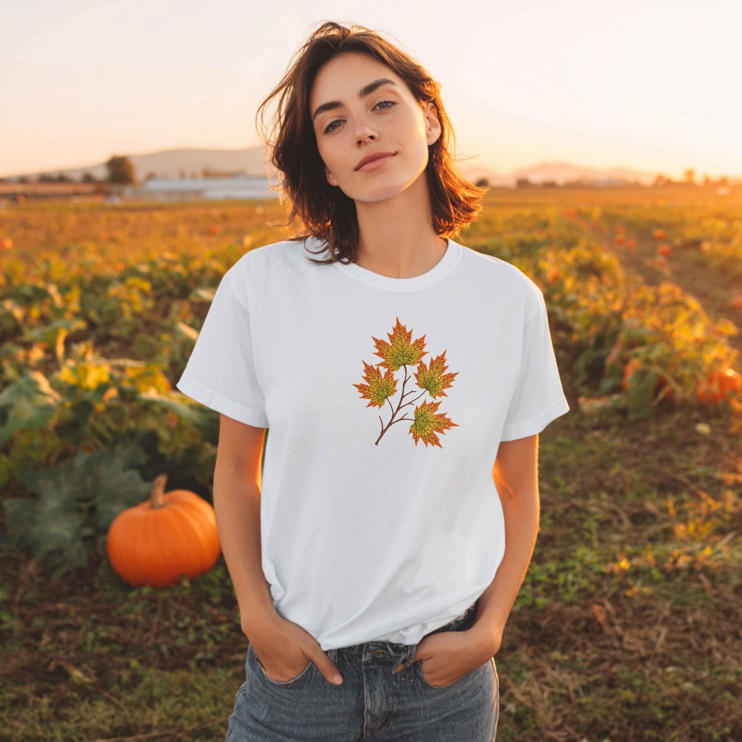 Fall Maple Leaf Embroidery Design – Autumn Branch Stitch Pattern PES, Machine Embroidery File for Clothing, Home Decor & Crafts, 4x4 Hoop