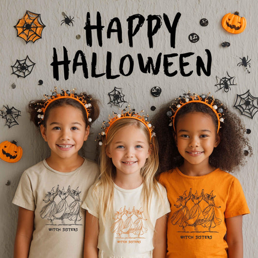 Witch Sisters Halloween Embroidery Design PES – Halloween Art with Witches Dancing for Machine Embroidery, Unique Witches Embroidery DST PES