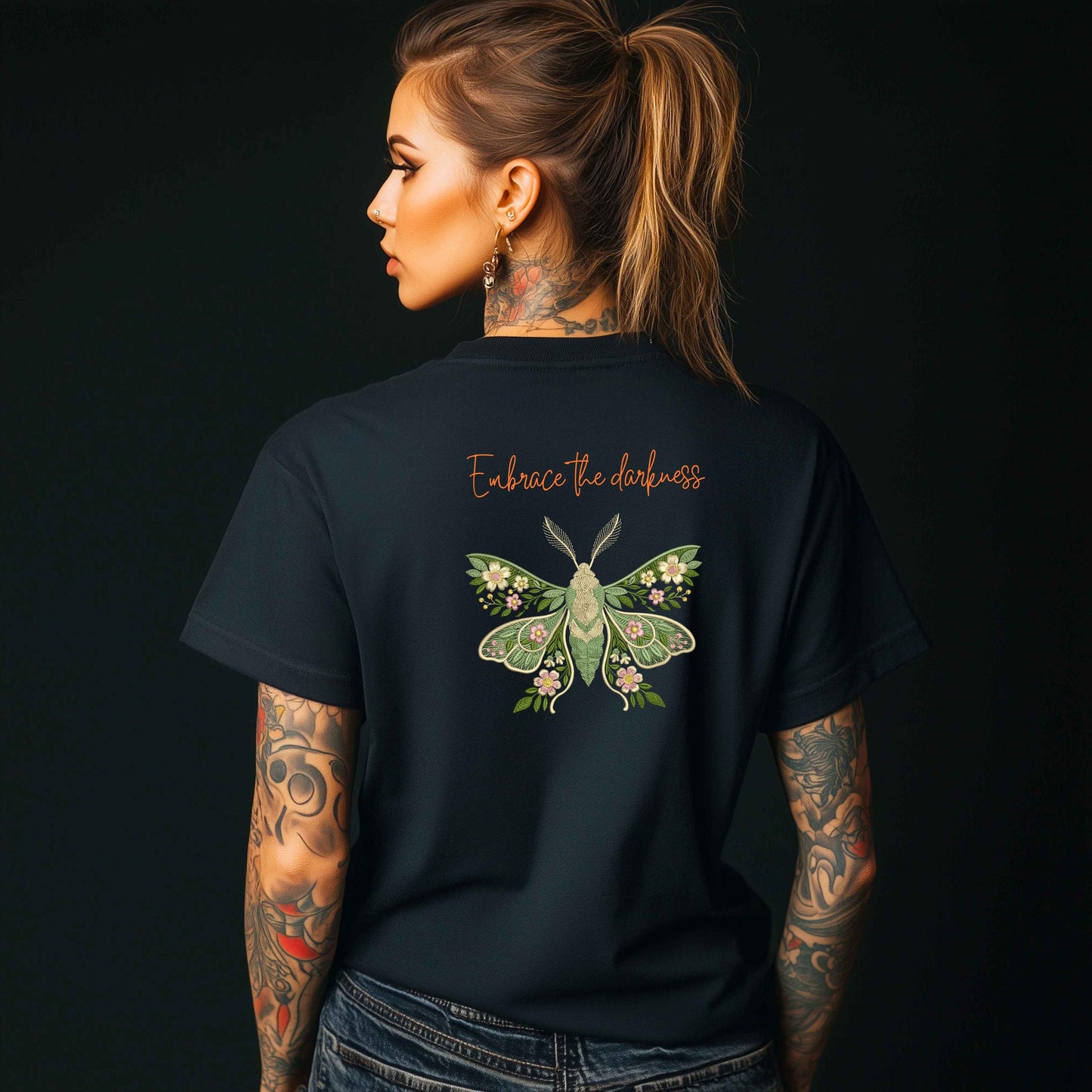 Embroidery Moon Moth with flowers, Nature insect design in 6 sizes, Luna Moth Flower Embroidery Design, Moth Pattern PES, Insect Embroidery