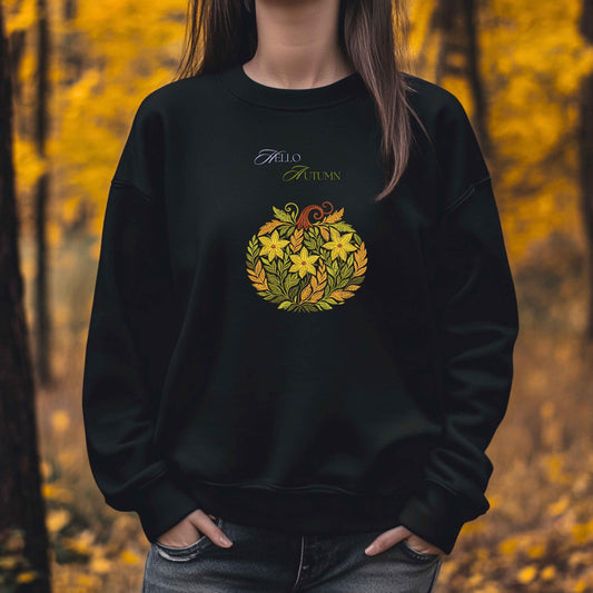 Pumpkin Floral Machine Embroidery Design, Autumn Leaves & Flowers Embroidery, Halloween Embroidery PES, Thanksgiving Embroidery, Pumpkin PES