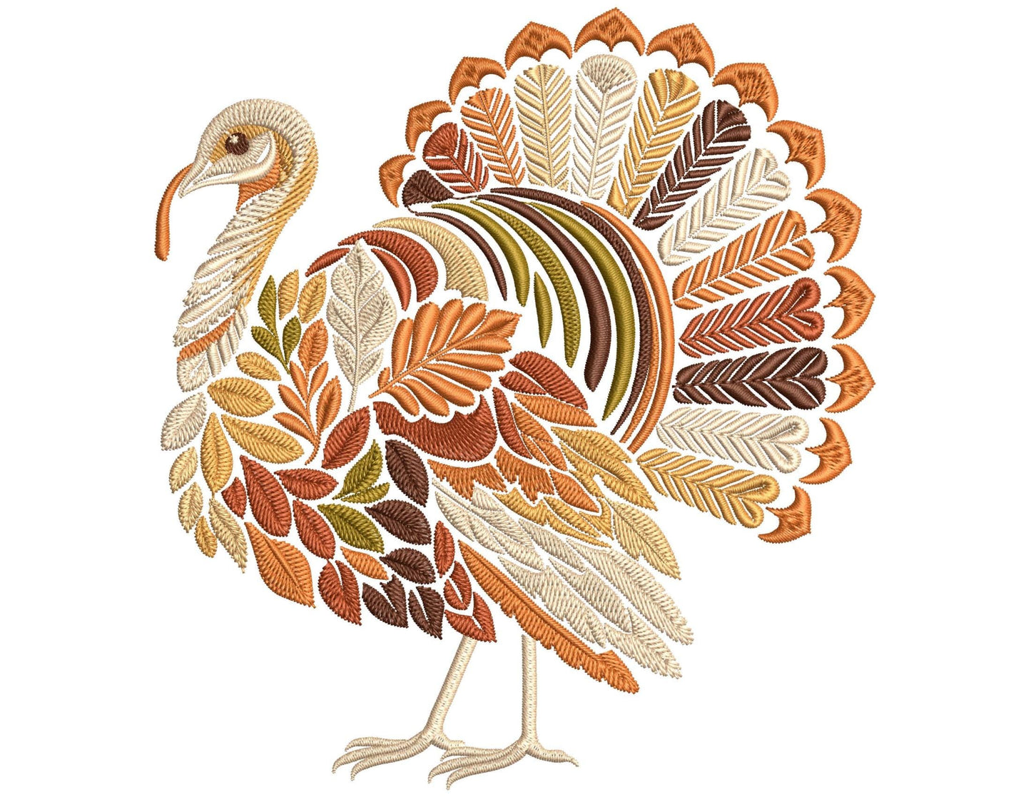 Autumn Turkey Embroidery Design, Perfect for Fall Decor, Thanksgiving, and Gifts, Turkey Pattern PES, Thanksgiving Turkey Embroidery Pattern