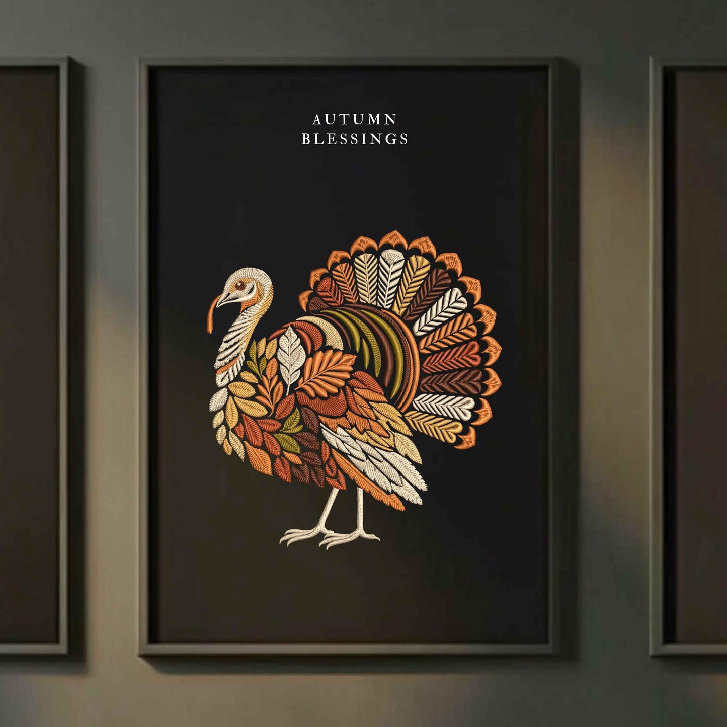 Autumn Turkey Embroidery Design, Perfect for Fall Decor, Thanksgiving, and Gifts, Turkey Pattern PES, Thanksgiving Turkey Embroidery Pattern