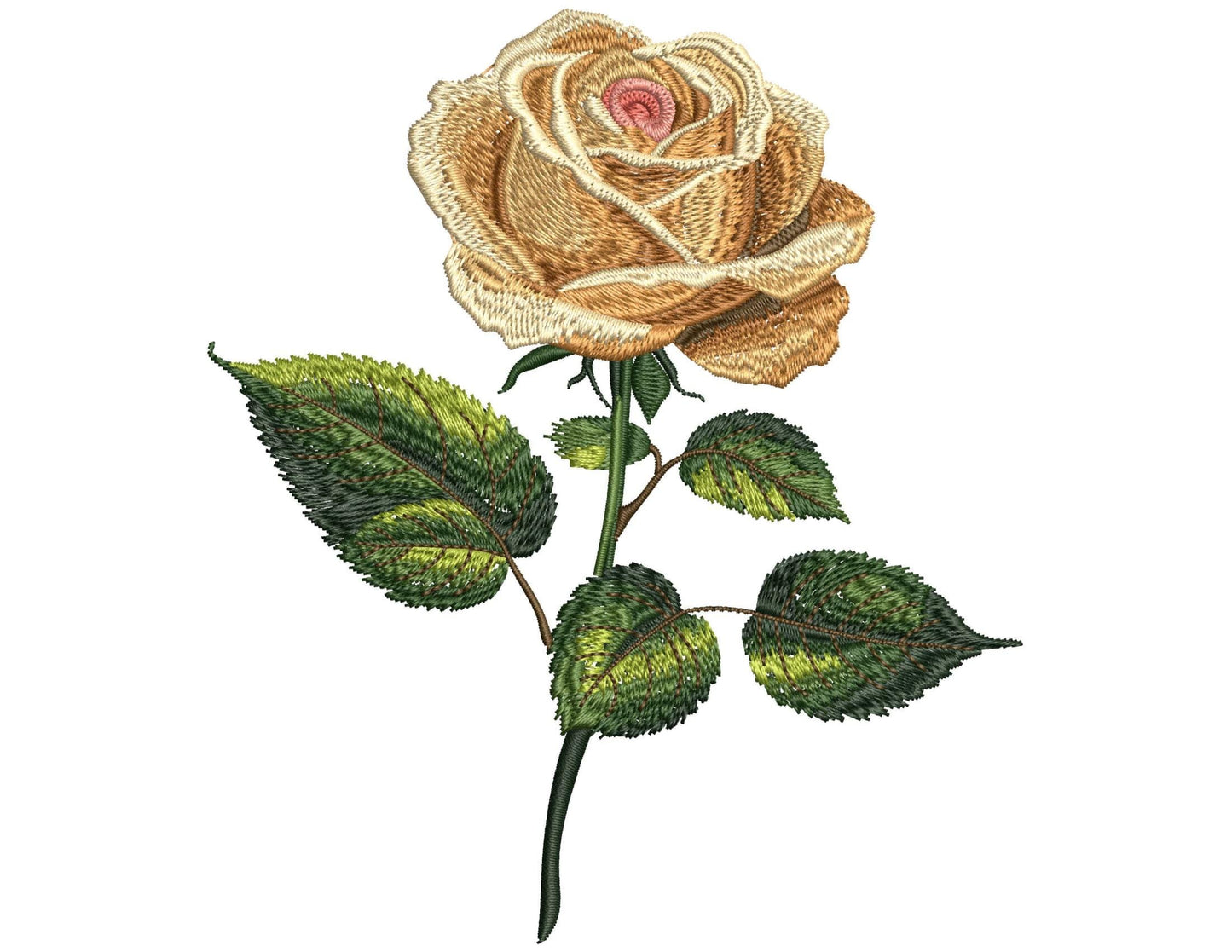 Elegant Beige Rose Machine Embroidery Design, Realistic Floral Pattern PES, Instant Download for Embroidery Projects, Rose Pattern 4x4 Hoop