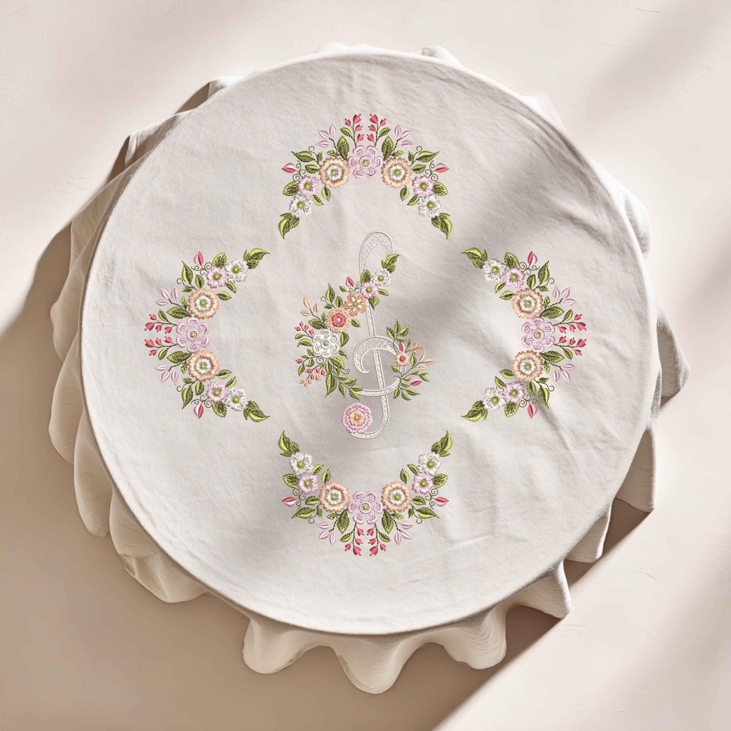 Floral Embroidery Set - Flower Branch, Corner, Treble Clef Designs for Clothing, Home Decor, and Gifts! Beautiful Machine Embroidery Files