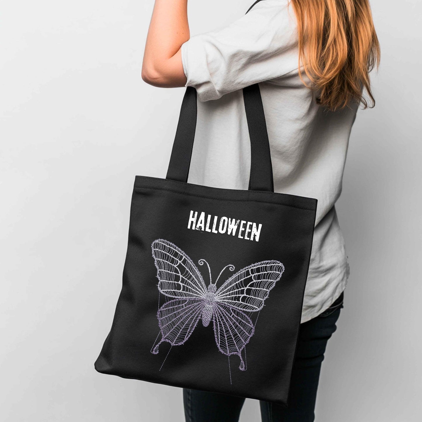 Halloween Spider Web Butterfly Machine Embroidery Design, Spooky Gothic Machine Embroidery Pattern PES, Halloween Pattern For Gothic Clothes