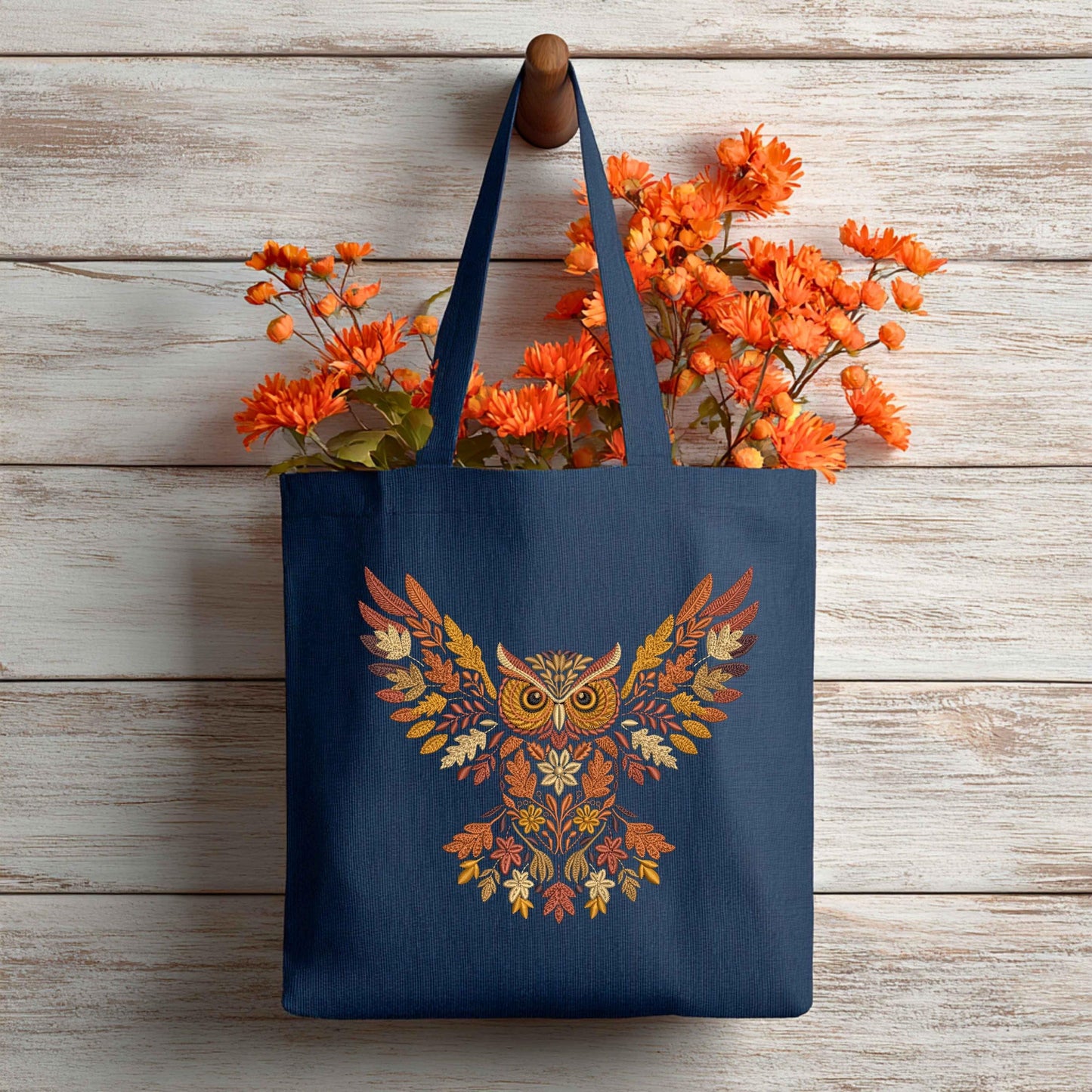 Autumn Owl Machine Embroidery Design, Fall Owl Pattern, Thanksgiving Embroidery, Bird Embroidery, Woodland Owl Fall Embroidery PES DST VP3