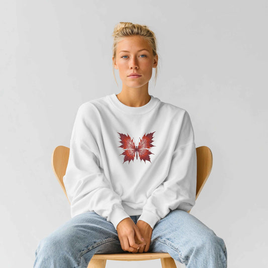 Autumn Maple Butterfly Machine Embroidery Design, Fall Leaf Machine Embroidery Thanksgiving Halloween Pattern Digital File, Insect PES DST