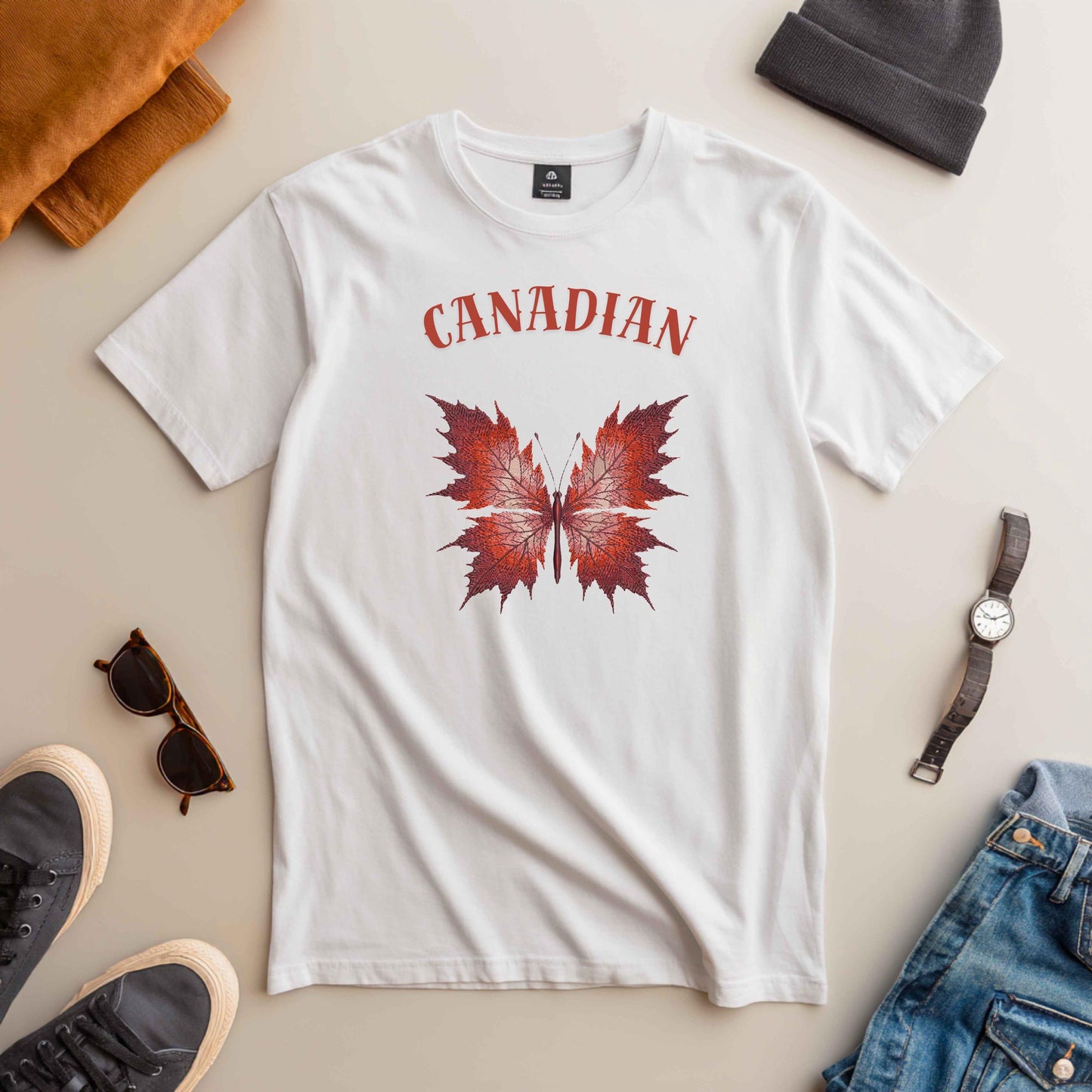 Autumn Maple Butterfly Machine Embroidery Design, Fall Leaf Machine Embroidery Thanksgiving Halloween Pattern Digital File, Insect PES DST