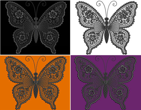 Lace Style Butterfly – Machine Embroidery Design, Gothic Halloween Machine Embroidery Pattern PES, Gothic Lace Butterfly Embroidery DST JEF