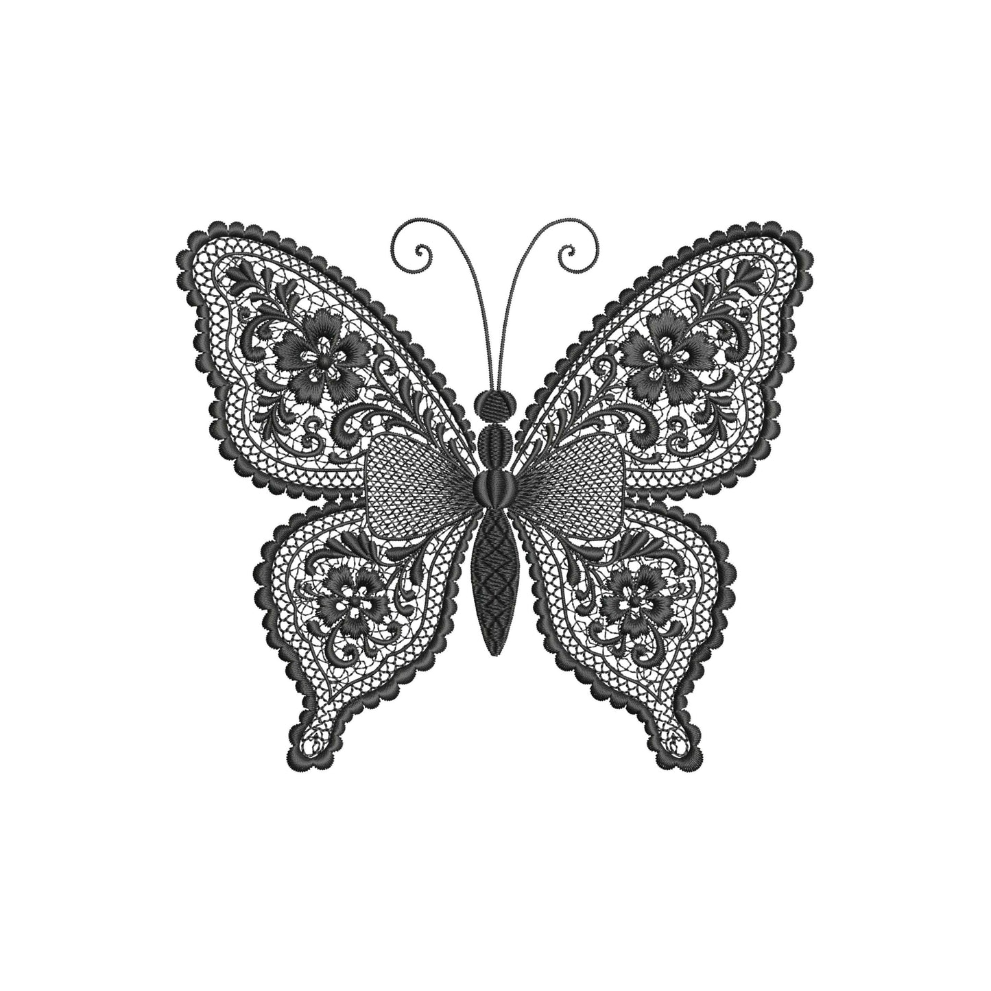 Lace Style Butterfly – Machine Embroidery Design, Gothic Halloween Machine Embroidery Pattern PES, Gothic Lace Butterfly Embroidery DST JEF