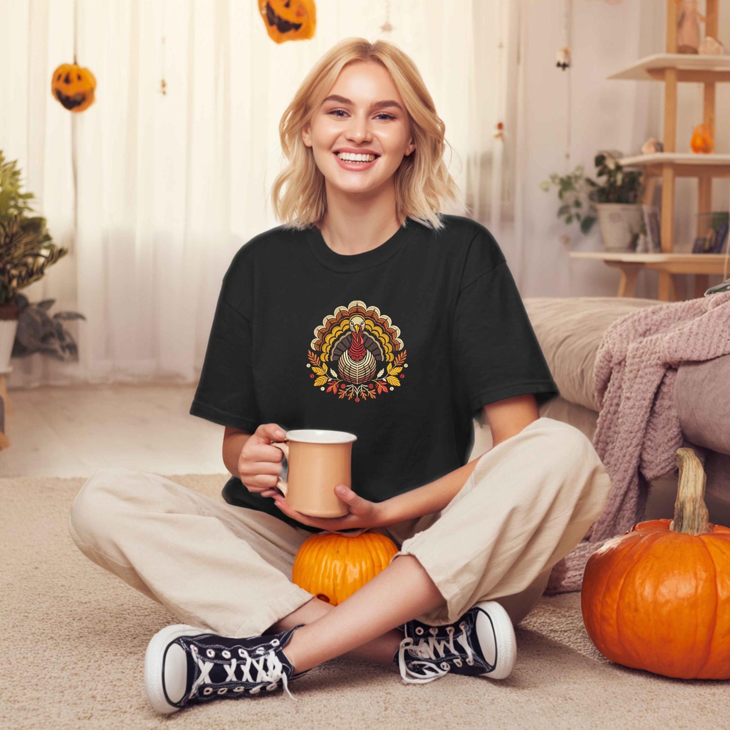 Thanksgiving Turkey Embroidery Design, Autumn Embroidery, Fall Thanksgiving Turkey for Towels, Aprons, Décor, Farmhouse Turkey Pattern PES