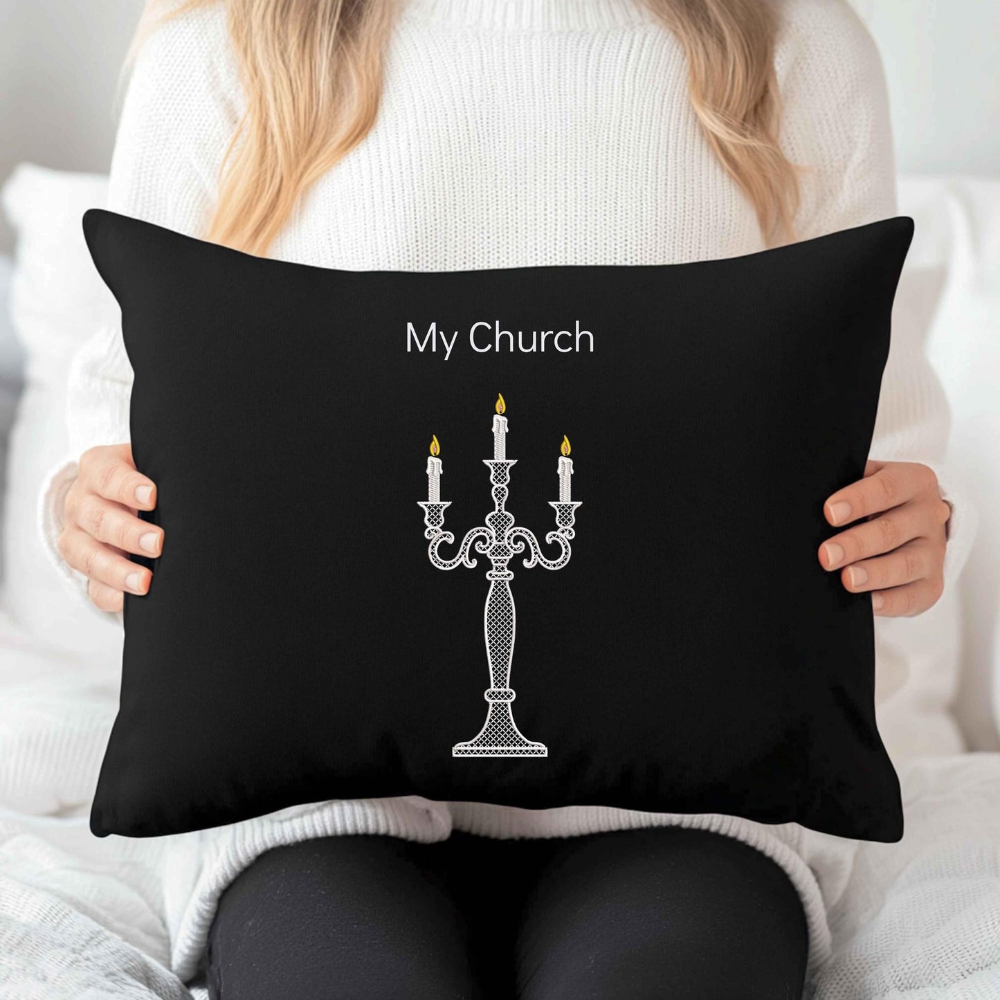 Victorian Candelabra Lace Embroidery Design, Candlestick Embroidery PES, Candle Holder Motif for Tablecloth Napkin, Candelabra Pattern PES