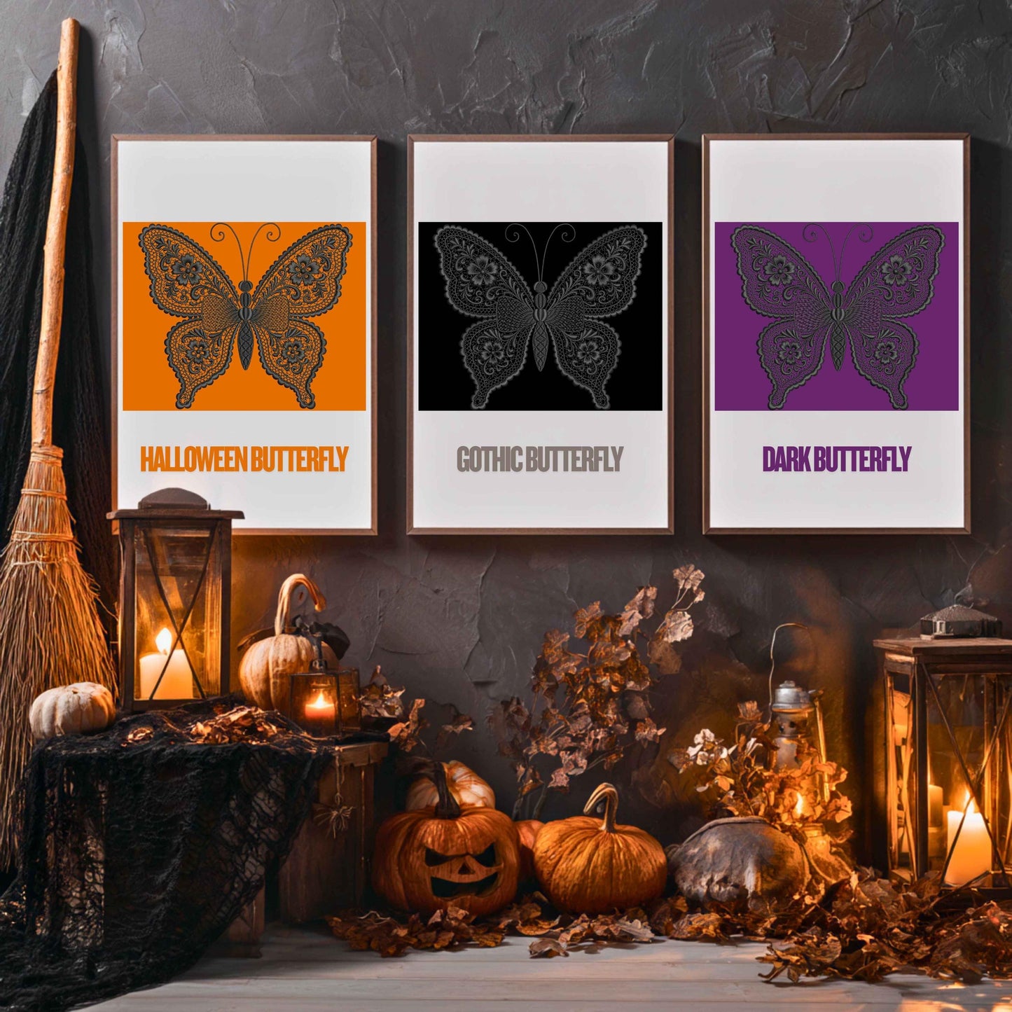 Lace Style Butterfly – Machine Embroidery Design, Gothic Halloween Machine Embroidery Pattern PES, Gothic Lace Butterfly Embroidery DST JEF