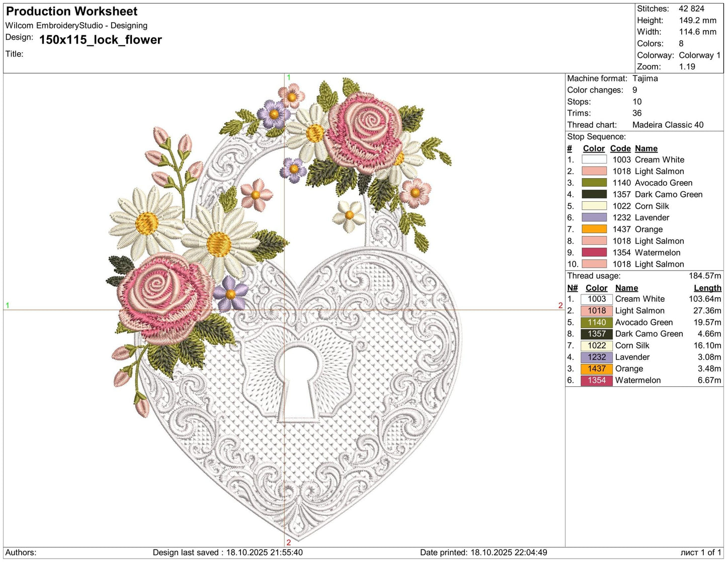 Vintage Love Lock Machine Embroidery Design PES, Romantic Victorian Pattern, Heart Lock with Floral Embroidery, Antique Lock Embroidery PES