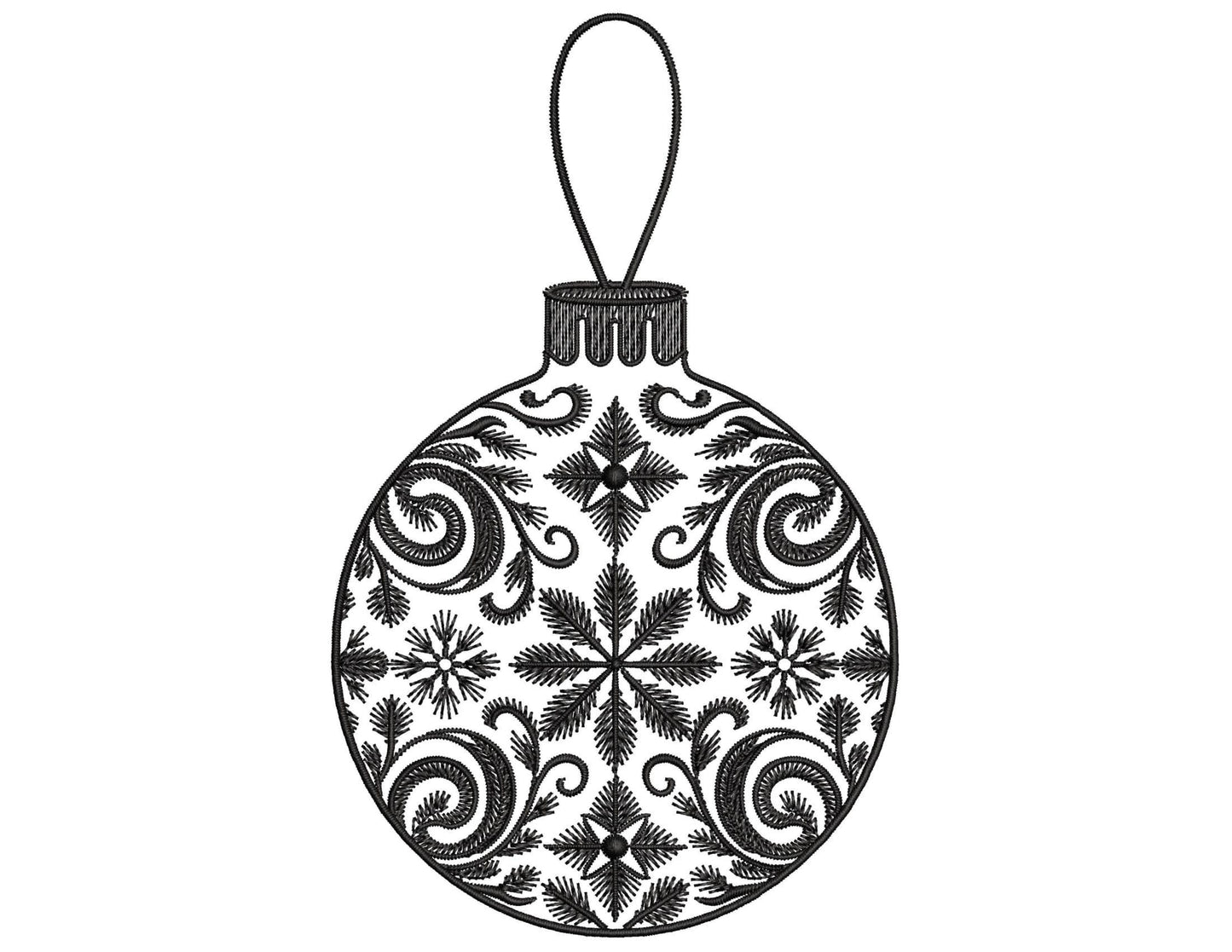 Christmas Frosty Ornament Embroidery Design PES, Snowflake Christmas Ball Embroidery PES, Christmas Bauble Embroidery, Winter Embroidery PES