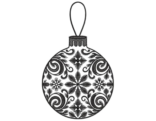 Christmas Frosty Ornament Embroidery Design PES, Snowflake Christmas Ball Embroidery PES, Christmas Bauble Embroidery, Winter Embroidery PES