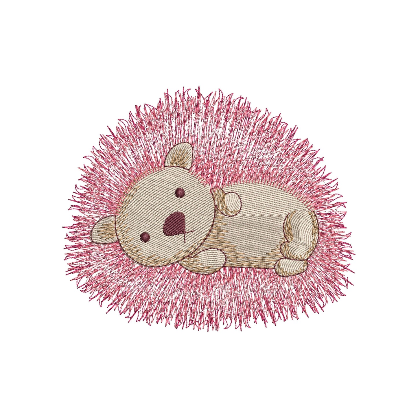 Sleppy Pink Hedgehog Machine Embroidery Design PES, Cute Baby Hedgehog Pattern, Embroidery Pattern for Kids Clothes, Nursery Decor, Quilt